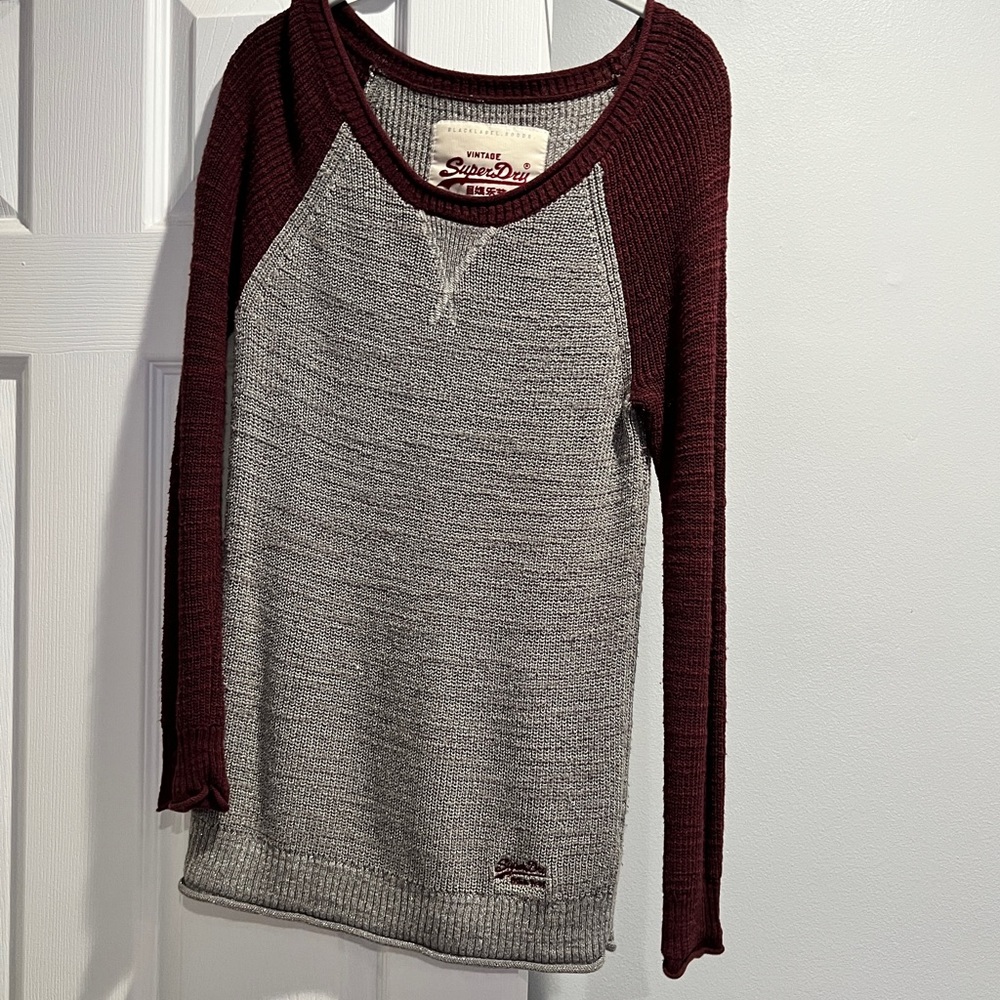 Superdry Burgundy & Silver sweater